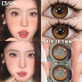Popxstar  2Pcs Colored Contact Lenses with Degree 0~-8.0 Brown Lens Eye Beauty Pupil Prescription Myopia Soft Black Lens