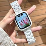 popxstar Laser Transparent Acrylic Strap for Apple Watch Band 42mm 46 41 38 45 44 49 40mm Women Bracelet for iWatch Series 10 9 8 7 6 5