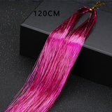 Popxstar Shiny Threads Glitter Hair Tinsel Kit Gold Silk Hair Glitter String Extensions Accessories for Women Headdress