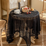 Popxstar  Lace tablecloth white retro round table square tablecloth coffee table household French cover