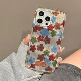 Popxstar  Vortex Shell IND Green Blue And Red Flowers Designed Phone Case For iPhone 17 16 15 14 Pro Max 13 12 11 XS XR 7 8 Plus 16e Cover