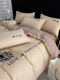 Popxstar  Nordic Luxury Egyptian Cotton Bedding Set King Queen Double Twin Size with Sheet Duvet Cover Pillowcases 1/2 People Bed Linens