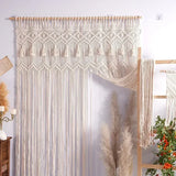 Handmade Cotton Rope Woven Curtain Tassel Tapestry Decorative Door Curtains Homestays Wall Creative Background Partition Curtain