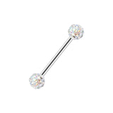 Popxstar piercing women 16mm Stainless Steel Shiny Rhinestones Tongue Nails Piercing Body Studs Piercing Tongue Rings Body Jewelry for Hot Women Girls