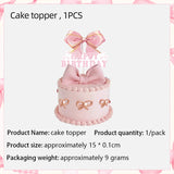 Popxstar  5pcs Bow Balloon Birthday Decorations Bow Tie Pink Balloon Bow Balloon Wedding Bride Shower Birthday Girl Decoration Bow Balloon