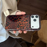 Ins Luxury Black Brown Leopard Print Magnetic Phone Case For iPhone 17 Pro Max 16 15 14 13 Shockproof Back Cover For Magsafe