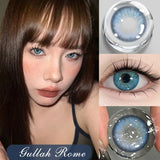Popxstar  1 Pair Contact Lenses for Eyes With Degree Blue Lenses Beautiful Pupils Graduated Fashion Make up  Lens New Natural Style