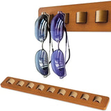 Popxstar Wooden Wall Mounted Sunglasses Storage Rack Eyeglass Organizer Holder Self-adhesive Glasses Hanger  Sunglass Hook Storage Gifts