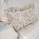 1 Piece Brief Pillowcase Ruffle Design Pillow Cover Floral Printed Princess Pillow Case