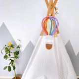 Rainbow hot air balloon Dream catcher Dreamcatcher living room bedroom children's room tassel tapestry Wall decoration pendant