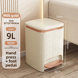 Popxstar  9/12L Wastebasket Pressing Type Recycle Bin with Pedal Lid Luxury Large Capacity Trash Bin Home Use Bathroom Kitchen Trash Can