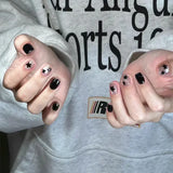 Popxstar  24Pcs French Tip  Press on Nails Short Coffin False Nails Simple Wearable Fake Nails Frosted Full Cover Press on Nail Tips Art