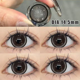 Popxstar 2Pcs New Colored Contact Lenses with Prescription Myopia Degree 0.00- 8.00 Grey Purple  Lens Eye Beauty Pupil Soft Lens