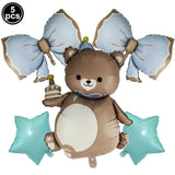 Popxstar  5pcs Bow Balloon Birthday Decorations Bow Tie Pink Balloon Bow Balloon Wedding Bride Shower Birthday Girl Decoration Bow Balloon