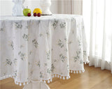 Popxstar Floral Round Tablecloth with Tassel Flower Tablecloth Suitable for Kitchen Decorantion/Indoor and Outdoor Dining Table/Party