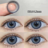 Popxstar  2Pcs Blue Eye Korean Lenses Fashion Anime Color Contact Lenses for Eyes With Diopters Prescription Beauty Pupil Makeup