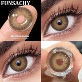 1 Pair AUDREY Contact Lenses for Eyes Colored  Softlens Beautiful Pupils Daily Wear Natural Brown Gray Lens Yearly Use
