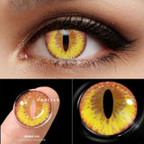 Popxstar 2pcs Halloween Colorful Contact Lenses Anime Cosplay Eye Lenses multicolored lenses Lenses Yellow Lenses