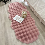 Popxstar Oval Plush Carpet Soft Imitation Rabbit Fur Mat For Children's Bedside Rug Warm Winter Sofa Chair Cushion Living Room Home Decor