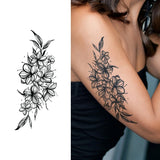 Popxstar Flower temporary tattoo sticker, waterproof magic tattoo, lasts to 15 days fake tattoo, semi permanent tattoo