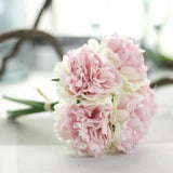 Popxstar 5pcs Artificial Silk Peonies Flowers Pink Bouquet Pretty Autumn Scenes Arrangement Peony Fake Flower Wedding Home Decor Cheap
