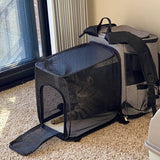 Cat Bag Outdoor Portable Cat Backpack, Foldable Small Dog And Cat Outdoor Bag Expandable Double Shoulder Pet Backpack