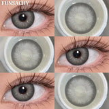 Popxstar  2PCS Natural Brown Gray Lenses for Eyes Blue Lenses Beautiful Pupil Korean Fashion Color Round Lens Yearly Cosmetics