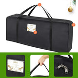 Popxstar Christmas Gift Wrap Storage Bag Underbed Storage Organizer With thicken Handles Xmas Wrapping Paper Storage Box Black
