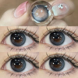 Popxstar  2Pcs Korea Colored Contact Lenses Diameter 14.5mm Prescription Myopia Degree-0.00to-8.00Makeup Soft Lens Eye Beauty Pupil