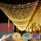Popxstar 2M-100M Fairy Lights Led String Garland Christmas Light Waterproof Outdoor For Tree Street Wedding Party Ramadan 2025 Decoration