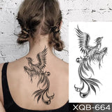Popxstar Waterproof Temporary Tattoo Sticker Japanese Phoenix Flame Flash Tatto Feather Totem Body Art Arm Leg Waist Fake Tatoo Men Women