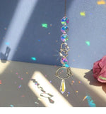 Popxstar Crystal Wind Chime Moon Sun Catcher Diamond Prisms Pendant Gift of Good Luck Outdoor Rainbow Hanging Drop Home Garden Decor