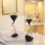 Popxstar  Glass Hourglass Sculpture Sand Timer Modern Desk Clock Indoor  Outdoor Decor for Living Room Bedroom Study Office