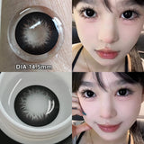 Popxstar  -2pcs/pair Gray Colored Contact Lenses for Eyes Beauty Purple Halloween Makeup Lens Natural Look Brown Blue Big Eye Lens