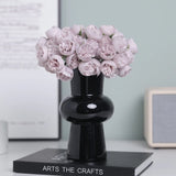 Popxstar 27 Heads Rose Pink Peony Artificial Flowers Silk Bouquet Roses Fake Flower for Table Vase Arrange Home Wedding Decoration Flower