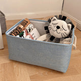 Popxstar New Linen Fabric Storage Basket Large Capacity，for Sorting and Organizing Miscellaneous Items Storage Baskets Woven Basket