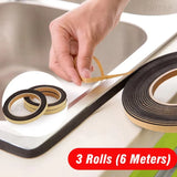 Popxstar 3 Rolls Dustproof Cooktop Gap Adhesive Tape Door Window Seal Waterproof Black For Gap Sealing Adhesive Tape Kitchen Accessories
