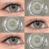 Popxstar  1 Pair New Color Contact Lenses for Eye Beautiful Pupil Fashion Blue Soft Lenses Gray Natural Contacts Yearly Cosmetics