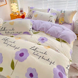 Popxstar  Milk Velvet Floral Duvet Cover, Ultra-Soft Cozy Warm Winter Reversible Plush Comforter Cover, 1 PC Botanical Flower Quilt Cover