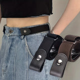 Popxstar Simple And Fashionable Women'S Belt Elastic Lazy Men'S Belt Woven Invisible And Seamless Unisex Jeans Belt Length Adjustable
