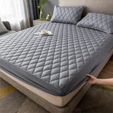 Popxstar Thick Mattress Cover or Pillowcase Waterproof Pad Protector Monochromatic Soft Durable Fitted Sheet Bed Latex Mat Elastic Band