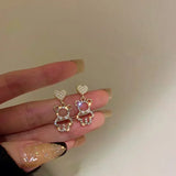 Popxstar New Green Zircon Silver Color Butterfly Long Tassel Earrings for Women Fashionable Daily Accessory Party Jewelry Birthday Gifts