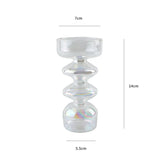 Popxstar Glass Candle Holder Home Decor Nordic Rainbow Vase Flower Table Living Room Decoration Candlestick Holder for Wedding