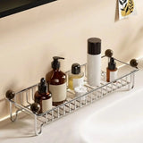 Carbon Steel Bathroom Storage Rack Waterproof Non-Slip Faucet Storage Shelf Anti-rust Large Capacity Washstand Drain Rack