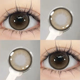 Popxstar  1Pair Contact Lenses for Eye with Myopia Brown Pupils Eye Prescription Beautiful Soft Lenses Yearly Make up Fast Shipping