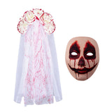 New Ghost Bride Bloodshed Headveil Hair Buckle Mask Halloween Ghost Festival Costume Accessories Party Props