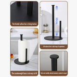 Popxstar  Stainless Vertical Tissue Holder Kitchen Roll Holder With Weighted Base Bathroom Roll Paper Storage Rack Countertop Organizer