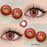 Popxstar  2PCS(1 Pair) Myopia With Diopter Colorful Cosplay Contact Lenses For Eyes Yellow Blue Red Green Halloween Lenses Yearly