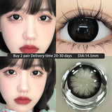 Popxstar  1Pair Natural Color Contact Lenses Large Diameter Pupils Black Eyes Brown Gray Soft Circular Lenses Makeup Fast Shipping