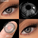 Popxstar  1 Pair Natural Contact Lenses for Eyes Colored Blue Softlens Fashion Beauty Women Makeup Lens Gray Pupil Cosmetic Lens